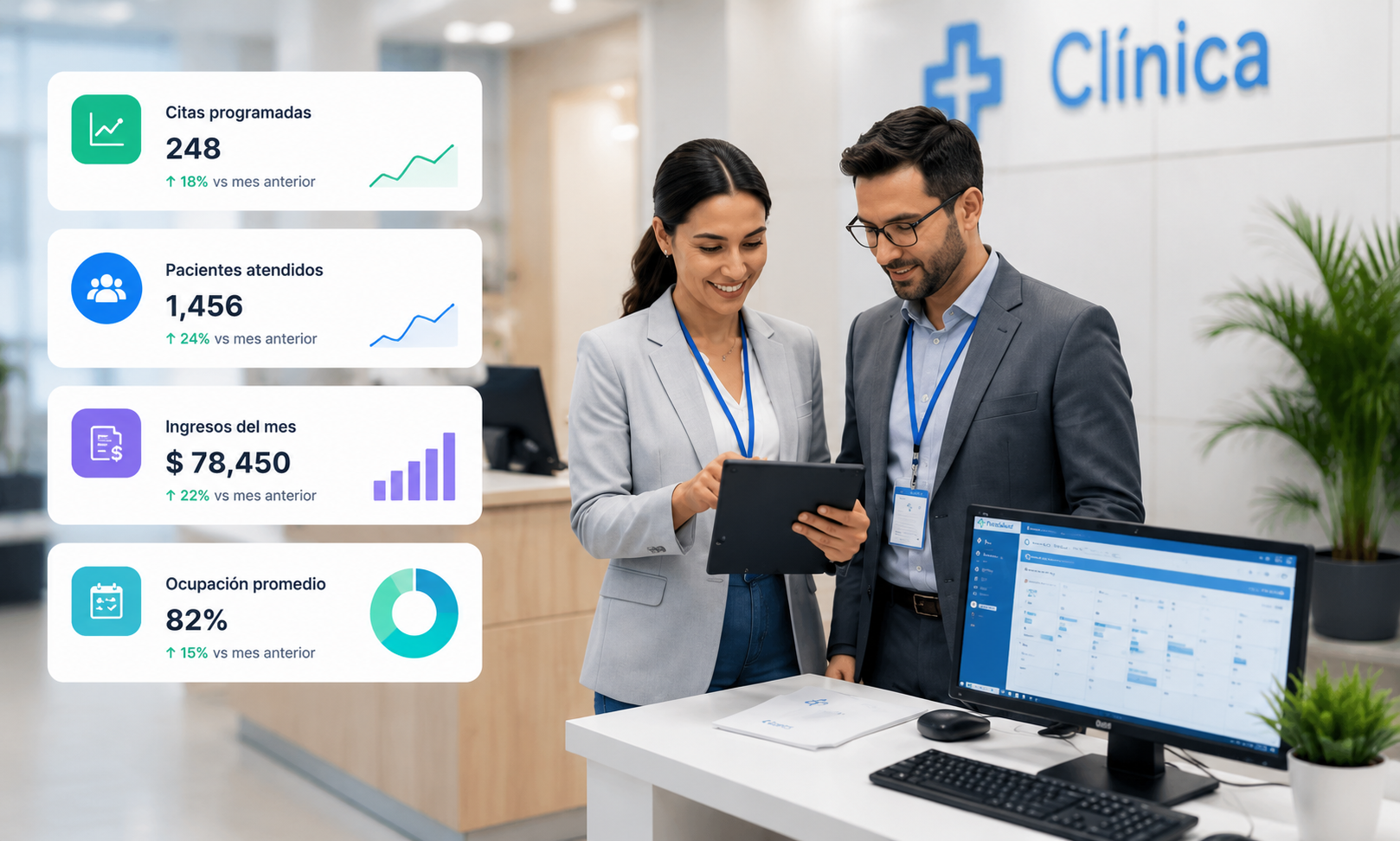 Equipo médico de clínica